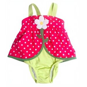 Gymboree One Piece Baby Girl Flower Swimsuit. Size 6-12 months.